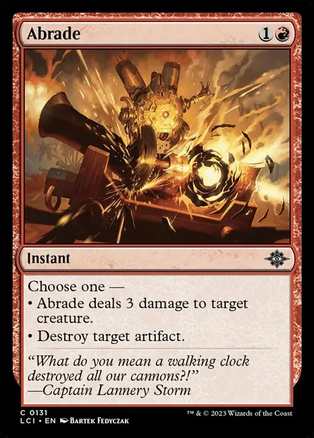 Abrade, Magic card LCI 131 — The Lost Caverns of Ixalan set