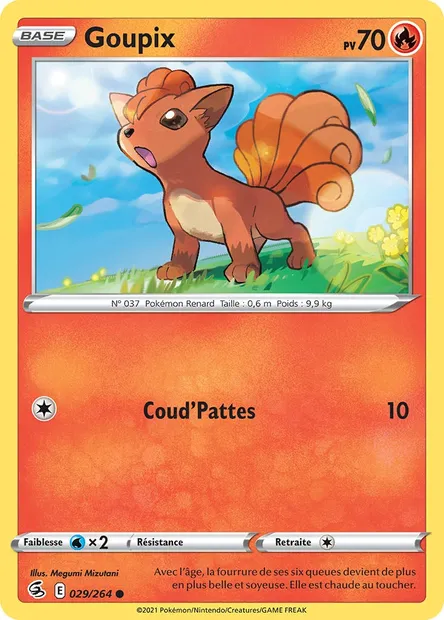 Goupix, carte Pokémon FST 29 — extension Poing de Fusion