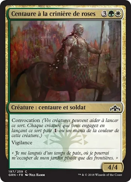 Centaure à la crinière de roses, carte Magic GRN 197 — extension Les Guildes de Ravnica