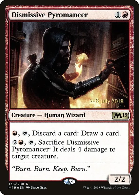 Dismissive Pyromancer, Magic card PM19 136s — Core Set 2019 Promos set