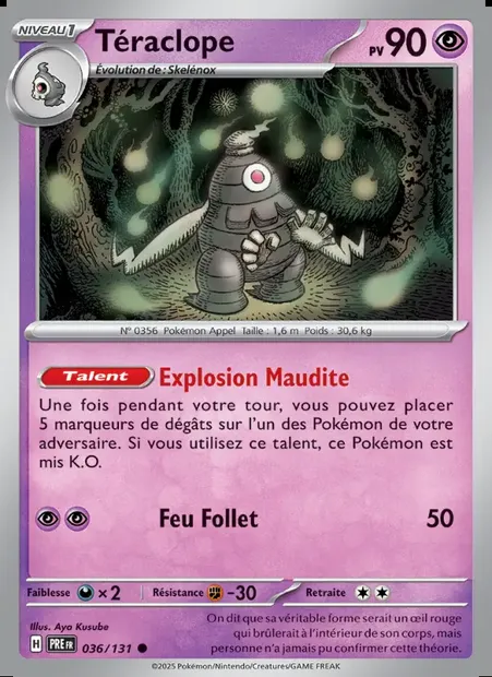 Téraclope, carte Pokémon PRE 036 — extension Évolutions Prismatiques