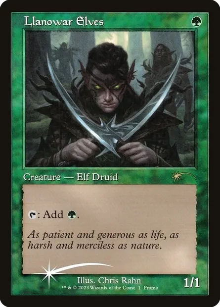 Llanowar Elves, Magic card PDMU 1★ — Dominaria United Promos set