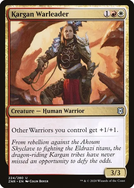 Kargan Warleader, Magic card ZNR 224 — Zendikar Rising set
