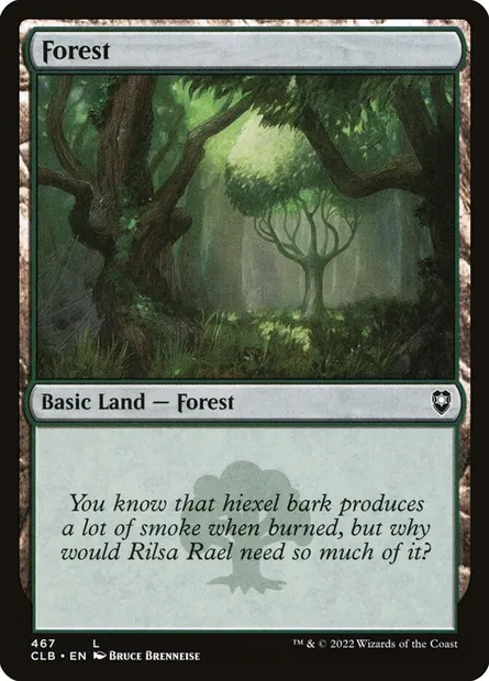 Forest, Magic card CLB 467 — Commander Legends: Battle for Baldur's Gate set