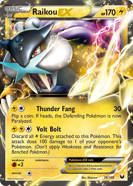 Raikou-EX, Pokémon card DEX 38 — Dark Explorers set