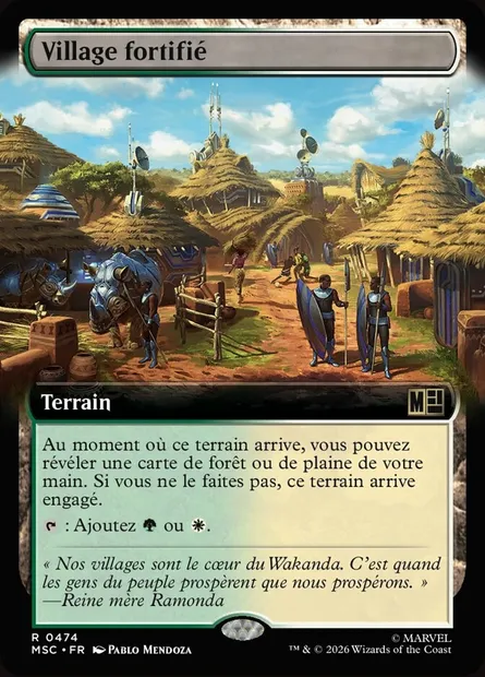 Village fortifié, carte Magic MSC 474 — extension Marvel Super Heroes Commander