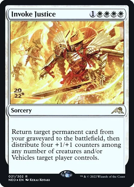 Invoke Justice, Magic card PNEO 21s — Kamigawa: Neon Dynasty Promos set