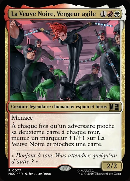 La Veuve Noire, Vengeur agile, carte Magic MSC 77 — extension Marvel Super Heroes Commander