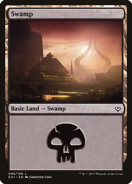 Swamp, Magic card E01 99 — Archenemy: Nicol Bolas set