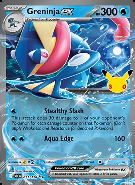 Greninja ex, Pokémon card 30C 021 — 30th Celebration set