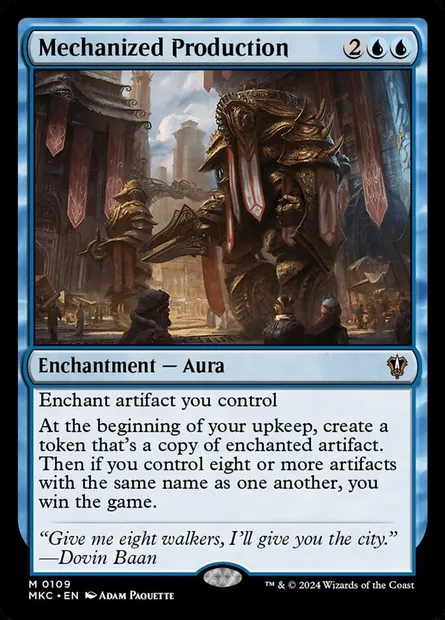 Mechanized Production, Magic card MKC 109 — Murders at Karlov Manor Commander set