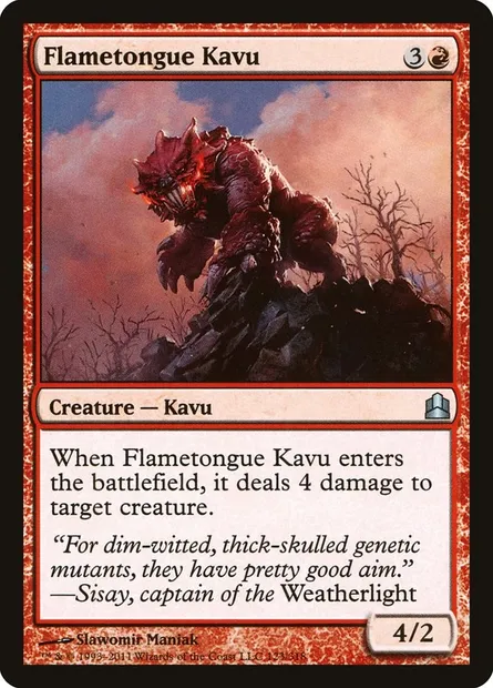 Flametongue Kavu, Magic card CMD 123 — Commander 2011 set