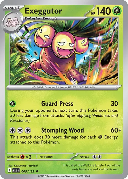 Exeggutor, Pokémon card MEG 005 — Mega Evolution set