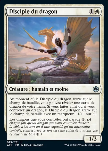 Disciple du dragon, carte Magic AFR 13 — extension Forgotten Realms: Aventures dans les Royaumes Oubliés