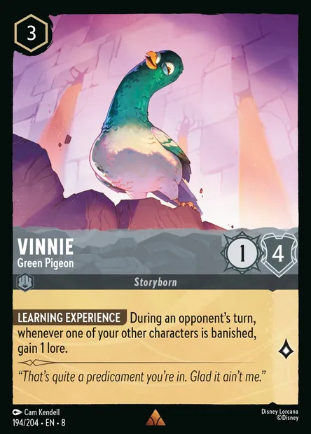 Vinnie - Green Pigeon, Disney Lorcana card CH8-194 — The Reign of Jafar set