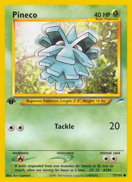 Pineco, Pokémon card NDE 77 — Neo Destiny set