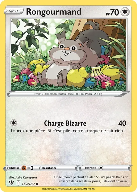 Rongourmand, carte Pokémon DAA 152 — extension Ténèbres Embrasées