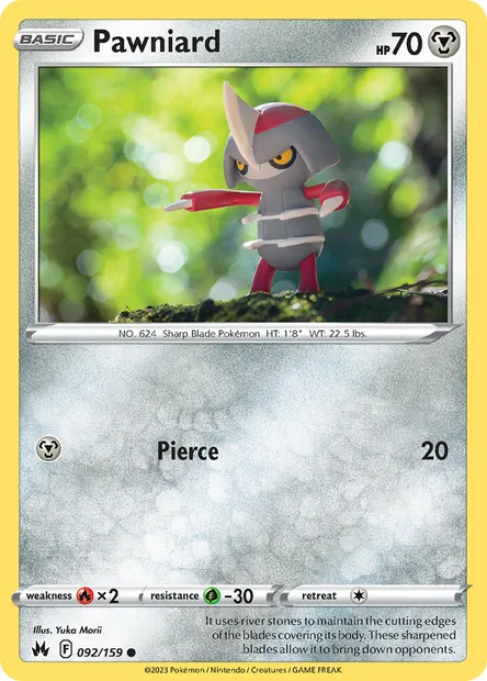Pawniard, Pokémon card CRZ 092 — Crown Zenith set
