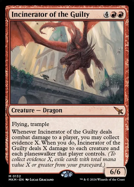 Incinérateur des coupables, carte Magic PMKM 132p — extension Murders at Karlov Manor Promos