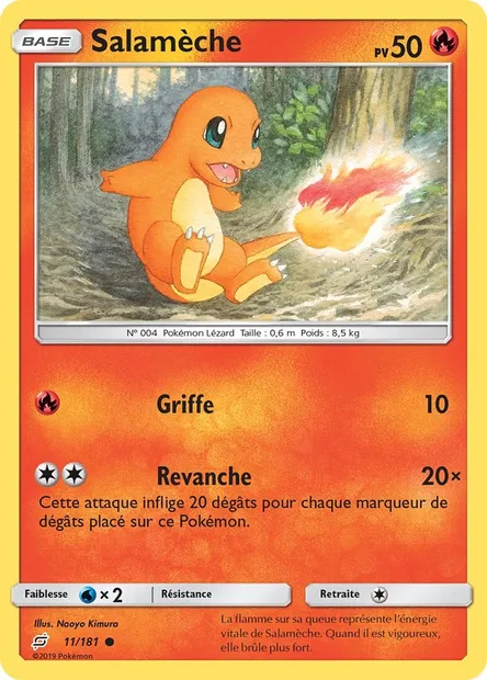 Salamèche, carte Pokémon TEU 11 — extension Duo de Choc