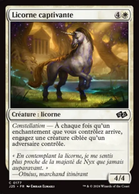Licorne captivante, carte Magic J25 177 — extension Foundations Jumpstart