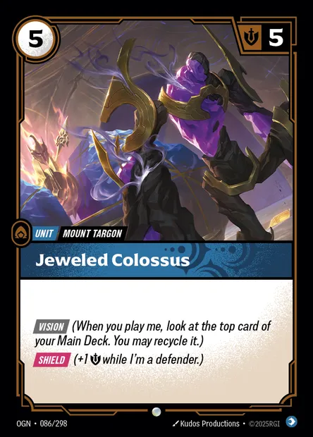 Jeweled Colossus, Riftbound card OGN 086 — Origins set