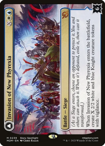 Invasion of New Phyrexia // Teferi Akosa of Zhalfir, Magic card MOM 239 — March of the Machine set