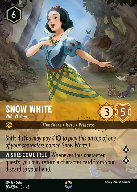 Snow White - Well Wisher, Disney Lorcana card CH2-206 — Rise of the Floodborn set