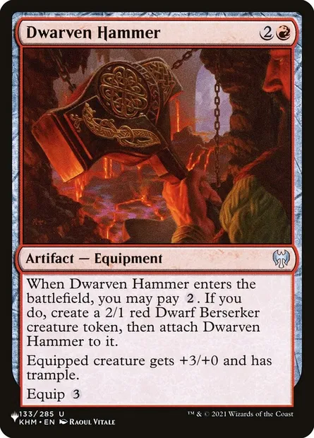 Dwarven Hammer, Magic card PLST KHM-133 — The List set