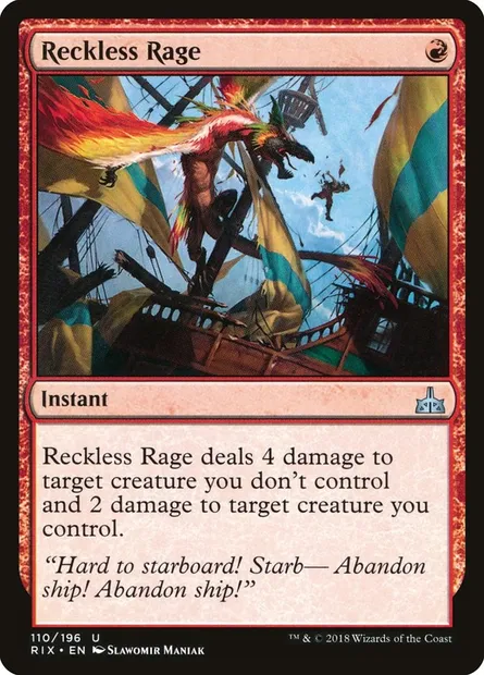 Reckless Rage, Magic card RIX 110 — Rivals of Ixalan set