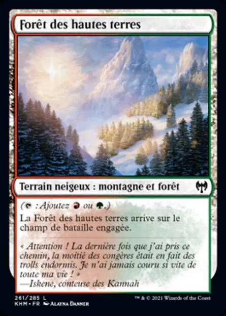 Forêt des hautes terres, carte Magic KHM 261 — extension Kaldheim