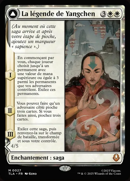 La légende de Yangchen // Avatar Yangchen, carte Magic TLA 27 — extension Avatar: The Last Airbender