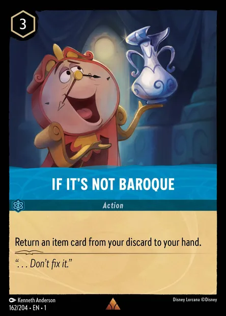 If It's Not Baroque, Disney Lorcana card CH1-162 — The First Chapter set