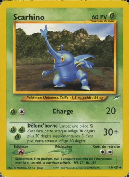 Scarhino, carte Pokémon NDE 41 — extension Neo Destiny