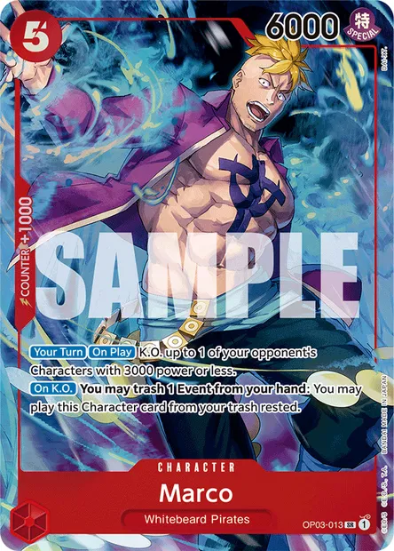 Marco, One Piece card OP03-013 — PILLARS OF STRENGTH set