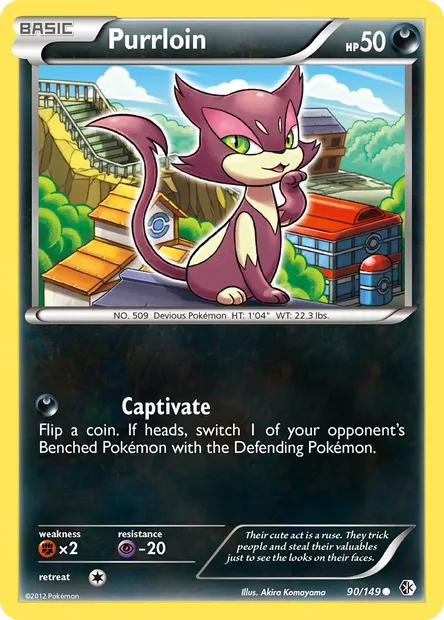 Purrloin, Pokémon card BCR 90 — Boundaries Crossed set