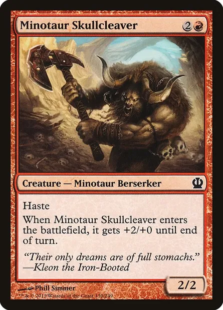 Minotaur Skullcleaver, Magic card THS 130 — Theros set