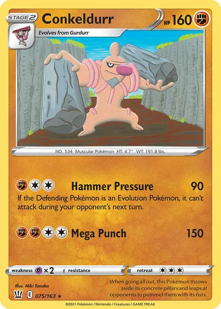Conkeldurr, Pokémon card BST 75 — Battle Styles set