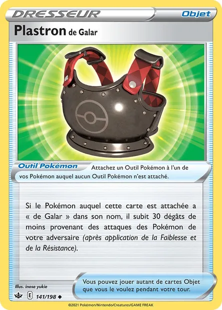 Plastron de Galar, carte Pokémon CRE 141 — extension Règne de Glace