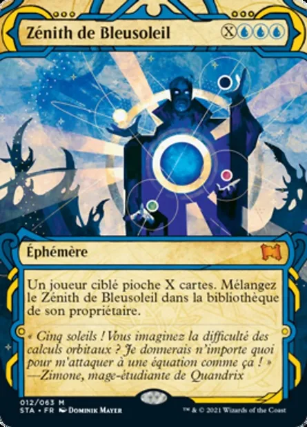 Zénith de Bleusoleil, carte Magic STA 12 — extension Strixhaven Mystical Archive