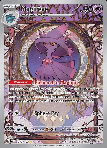 Magirêve, carte Pokémon PAL 212 — extension Évolutions à Paldea