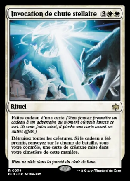 Invocation de chute stellaire, carte Magic BLB 34 — extension Bloomburrow