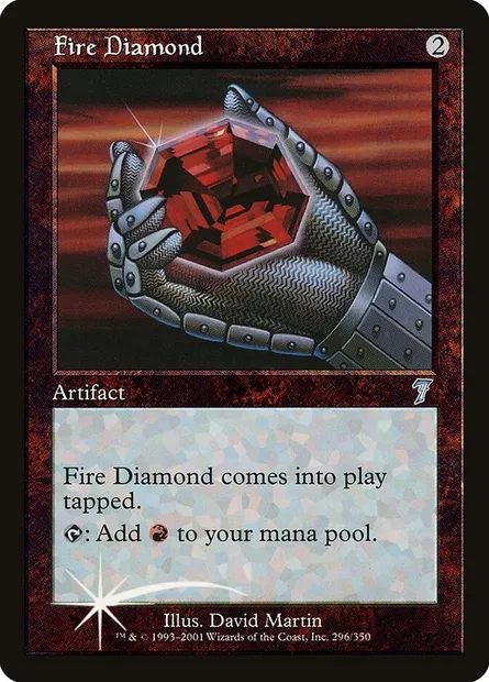 Diamant du feu, carte Magic 7ED 296★ — extension Septième Edition