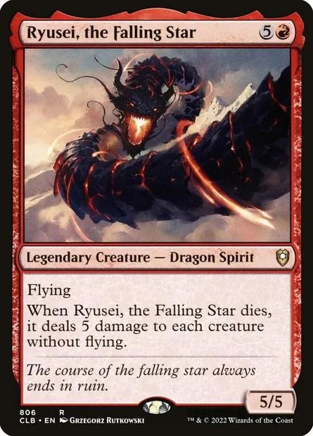 Ryusei, the Falling Star, Magic card CLB 806 — Commander Legends: Battle for Baldur's Gate set