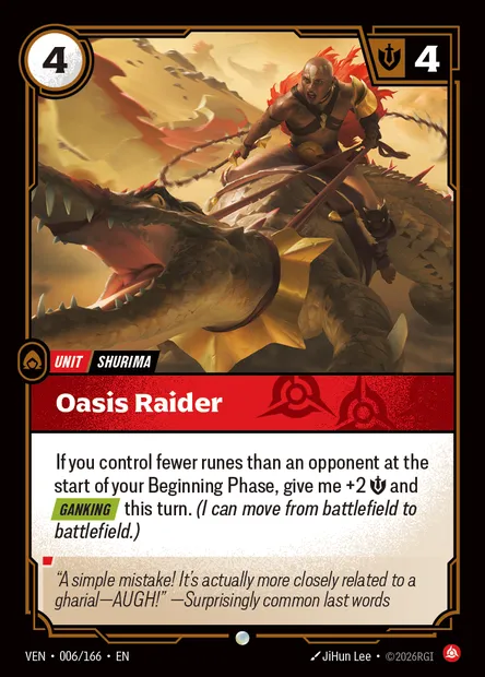 Oasis Raider, carte Riftbound VEN 006 — extension Vendetta