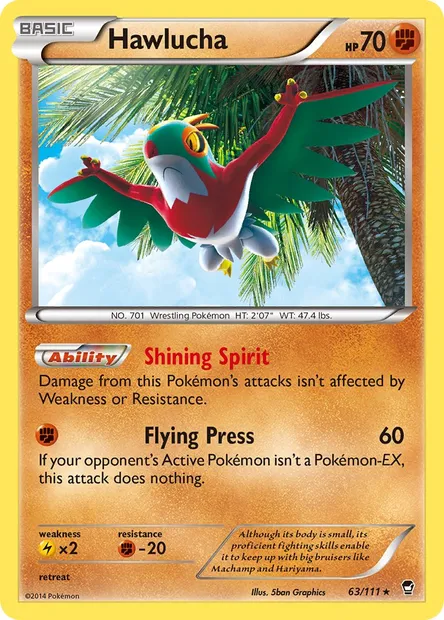 Hawlucha, Pokémon card FFI 63 — Furious Fists set