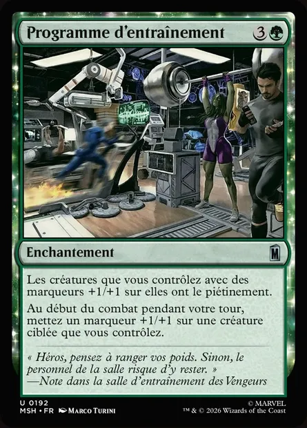 Programme d'entraînement, carte Magic MSH 192 — extension Marvel Super Heroes