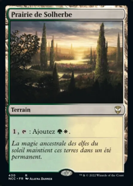 Prairie de Solherbe, carte Magic NCC 430 — extension New Capenna Commander