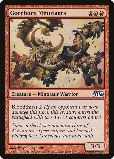 Gorehorn Minotaurs, Magic card M12 144 — Magic 2012 set