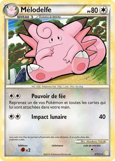 Mélodelfe, carte Pokémon HS 3 — extension HeartGold SoulSilver